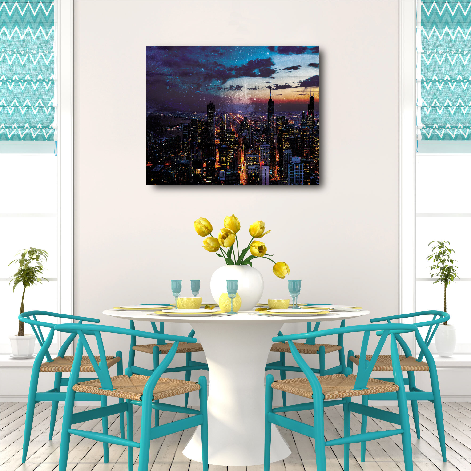 Ebern Designs Chicago Skyline - Wrapped Canvas Photograph | Wayfair