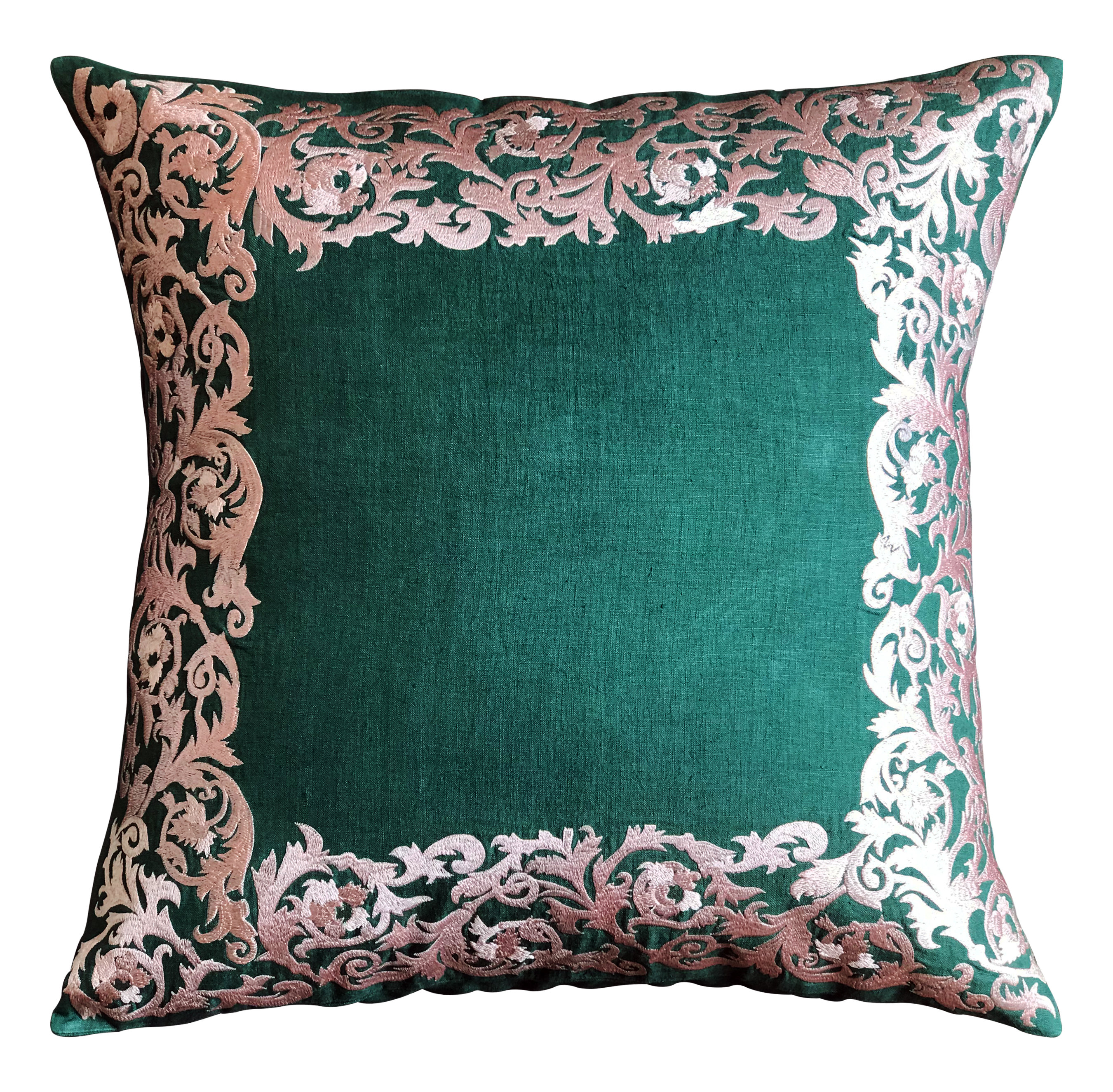 House Of Hampton Racette Embroidered Linen Floral Throw Pillow Cover Wayfair