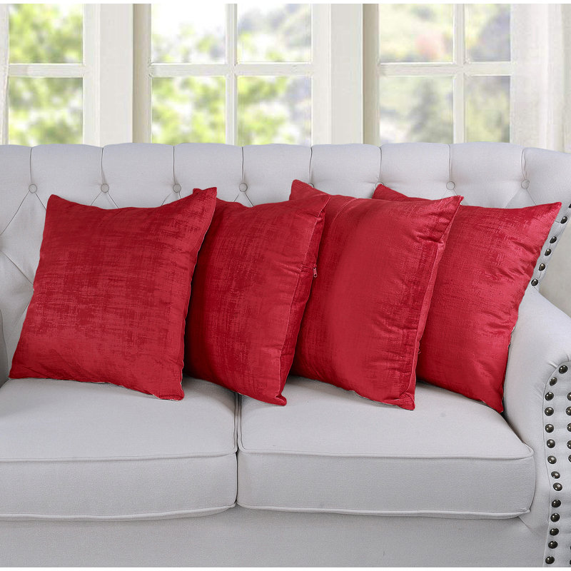 Red Single Bedspread Sofa Chair Cover Throw 2 Pillow Covers Tango Home Decor