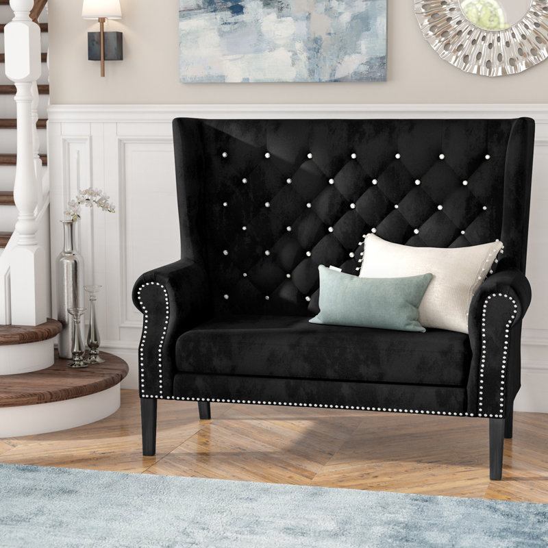 Rosdorf Park Colston 58 3 Wide Velvet Rolled Arm Loveseat Reviews Wayfair