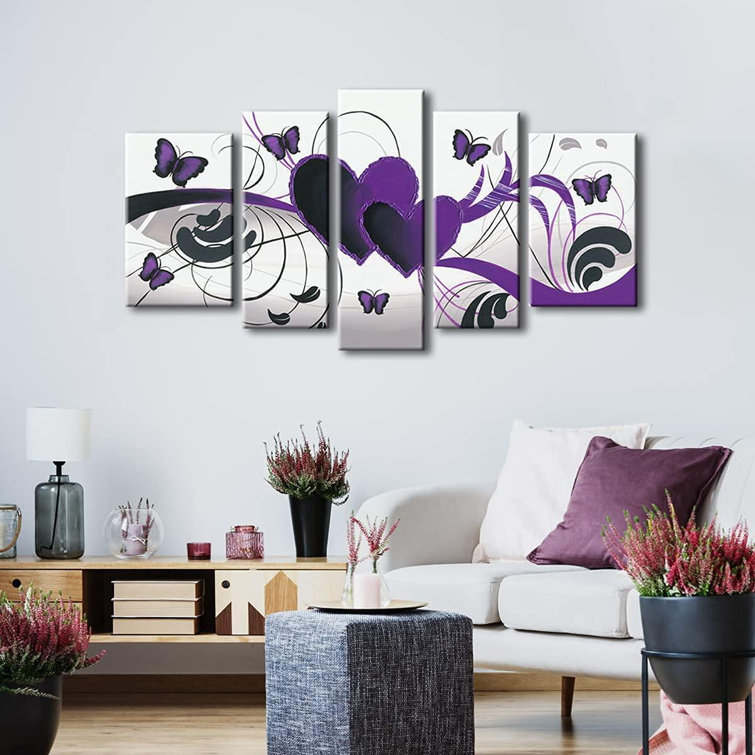 5 Piece Love Heart Canvas Print Painting Art Wall Hanging Decor Unframed 5 Piece Love Heart Canvas Print Painting Art Wall Hanging Decor Unframed
