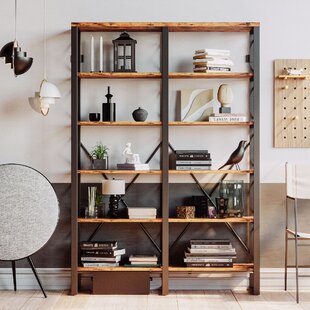 76" 6 Tier Bookshelf Storage Display Unit Home Organizer Room Divider Wood Black 