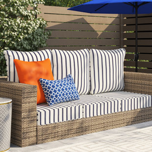 Sunbrella Davidson Redwood Stripes Pillow Cover with Cocoa Backing n Zipper