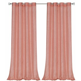 CHIC 1PC SEMI-SHEER 2 MIX COLOR GROMMET TOP WINDOW CURTAIN PANEL RED WHITE 
