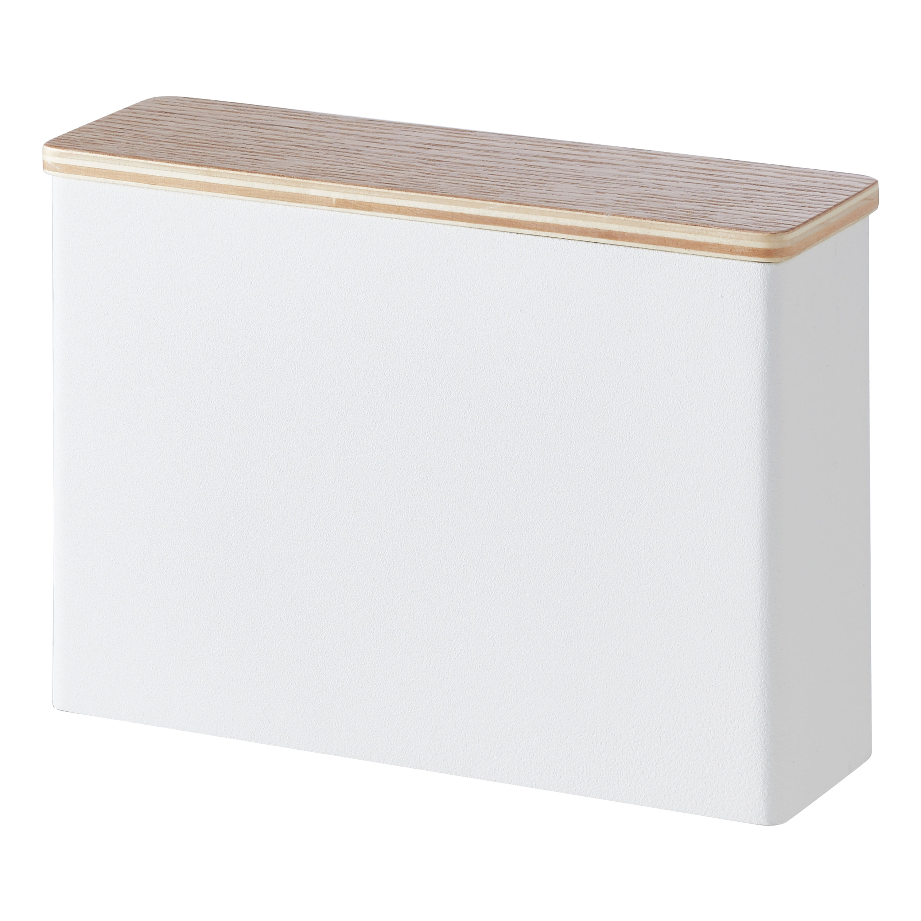 YAMAZAKI home 3802 Tosca Wood-Accent Coffee Filter Case White, One Size