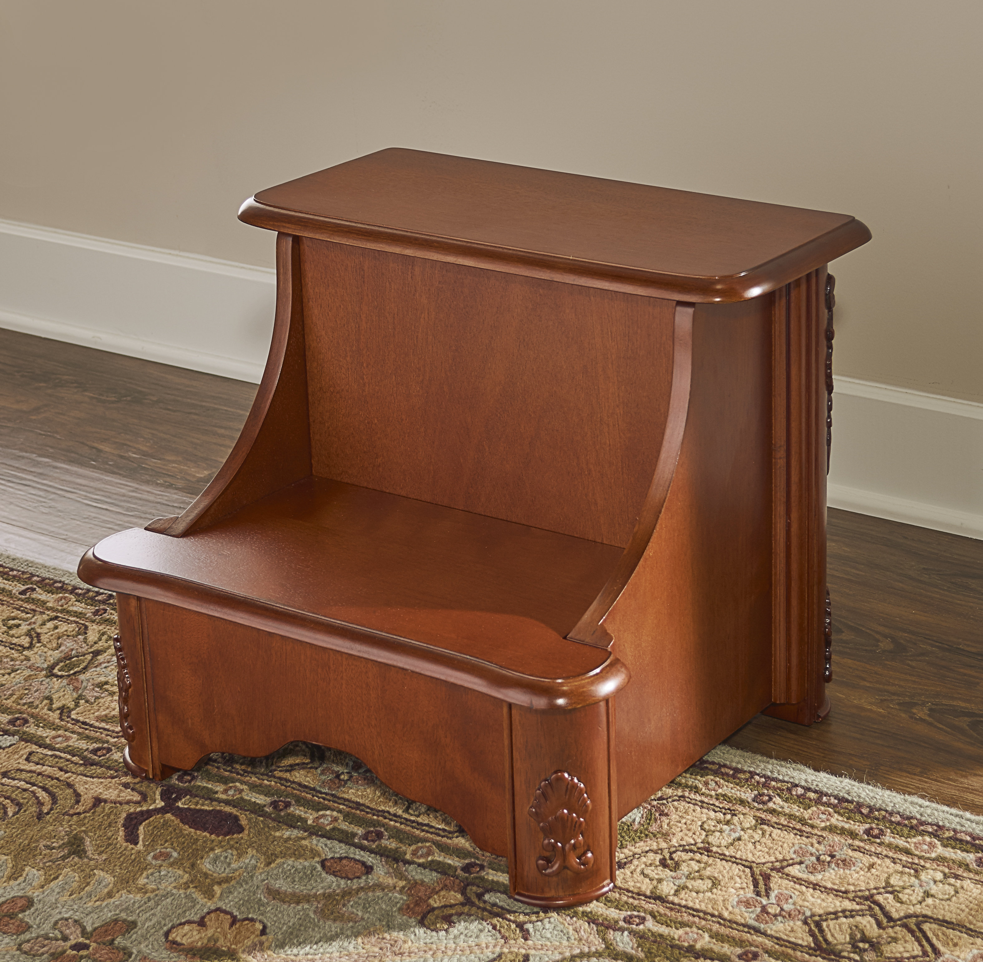 Powell Woodbury Mahogany 2 Step Manufactured Wood Bed Stool Powell Woodbury Mahogany 2 Step Manufactured Wood Bed Stool With 200 Lb Load Capacity Reviews Wayfair