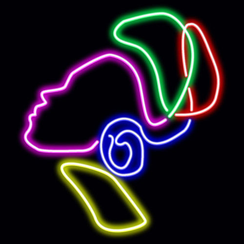 Female African Silhouette LED Neon Sign Wall Décor Happy Larry