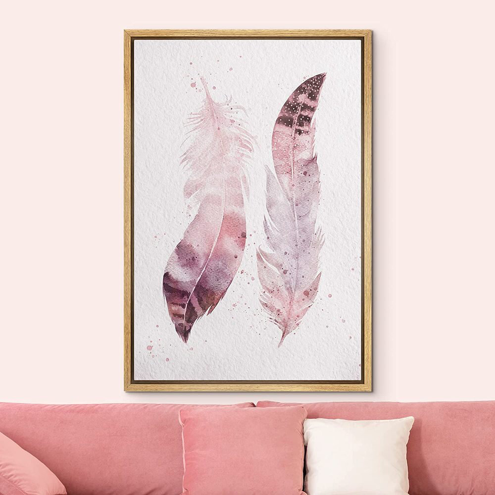 IDEA4WALL Bird Feather Painting on Canvas Wayfair