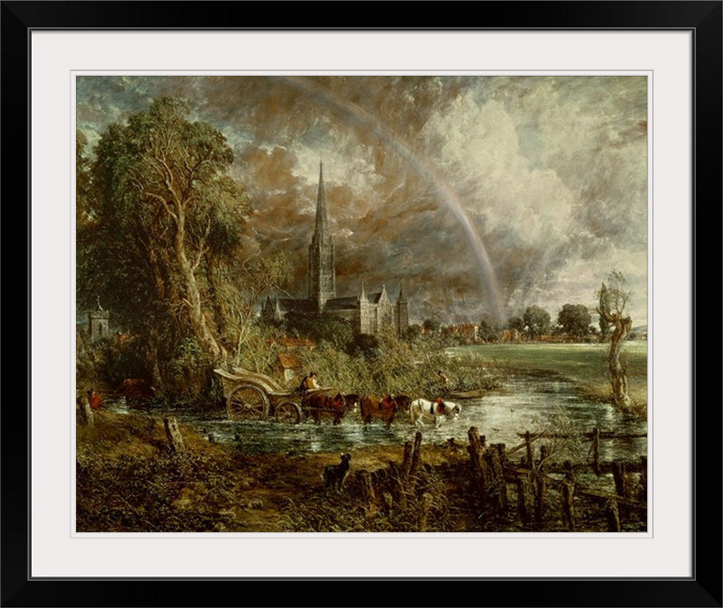 Great Big Canvas Salisbury Cathedral From The Meadows 1831 See