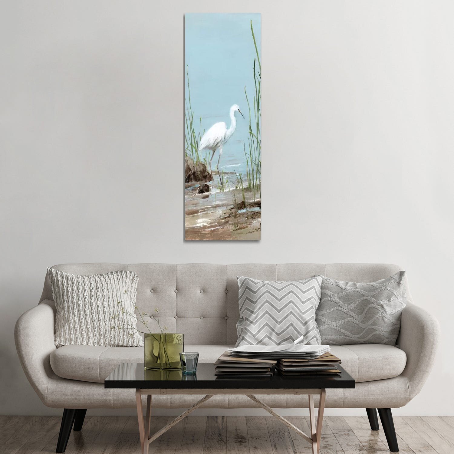 Highland Dunes Island Egret I by Sally Swatland - Panoramic Painting on ...