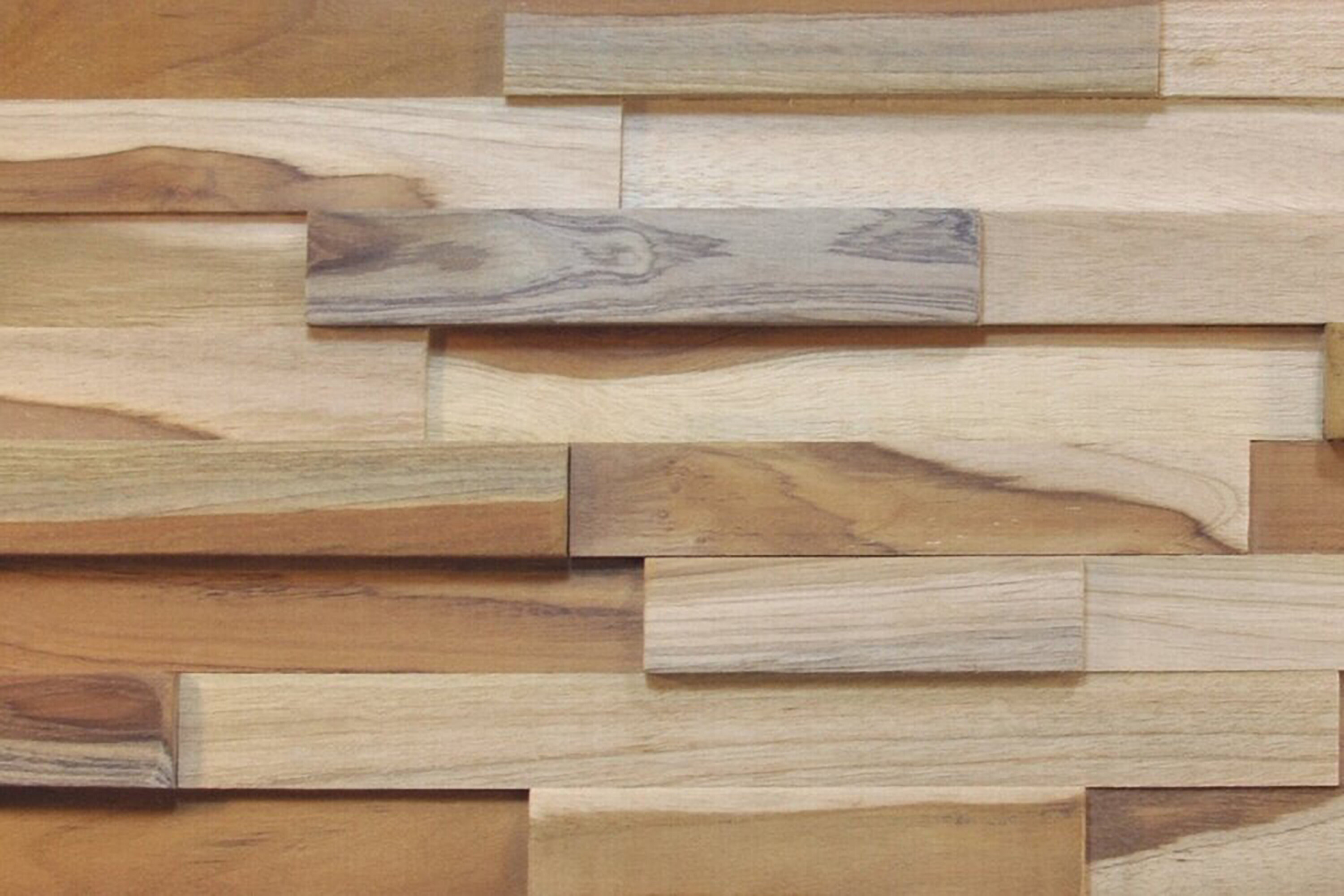 Stacked Wood Walls Teak 8