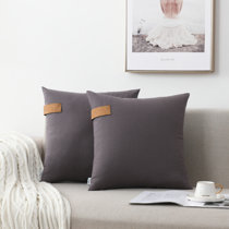 grey leather throw pillows
