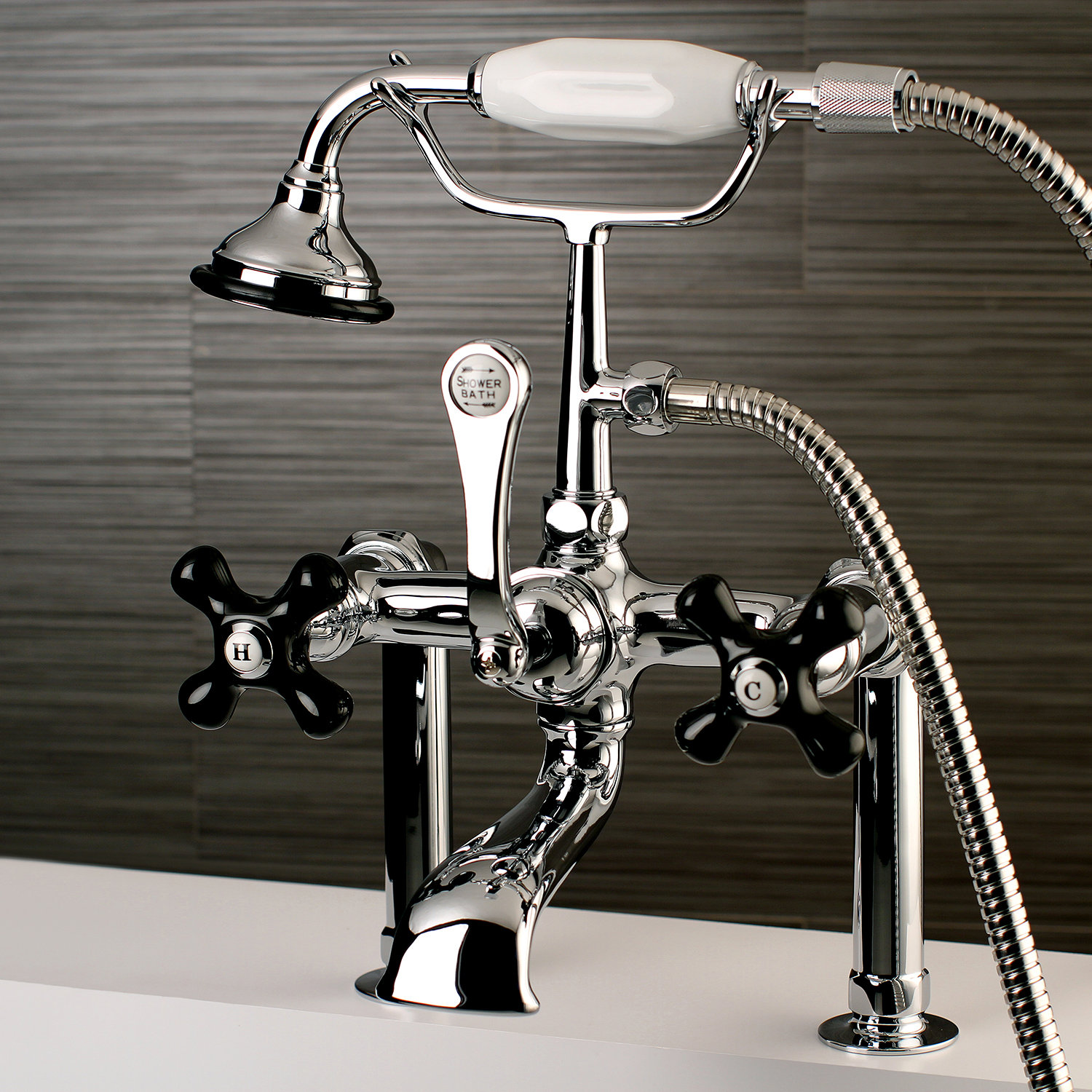 Kingston Brass AE104T1PKX Duchess Deck Mount Clawfoot Tub Faucet 7 Polished Chrome