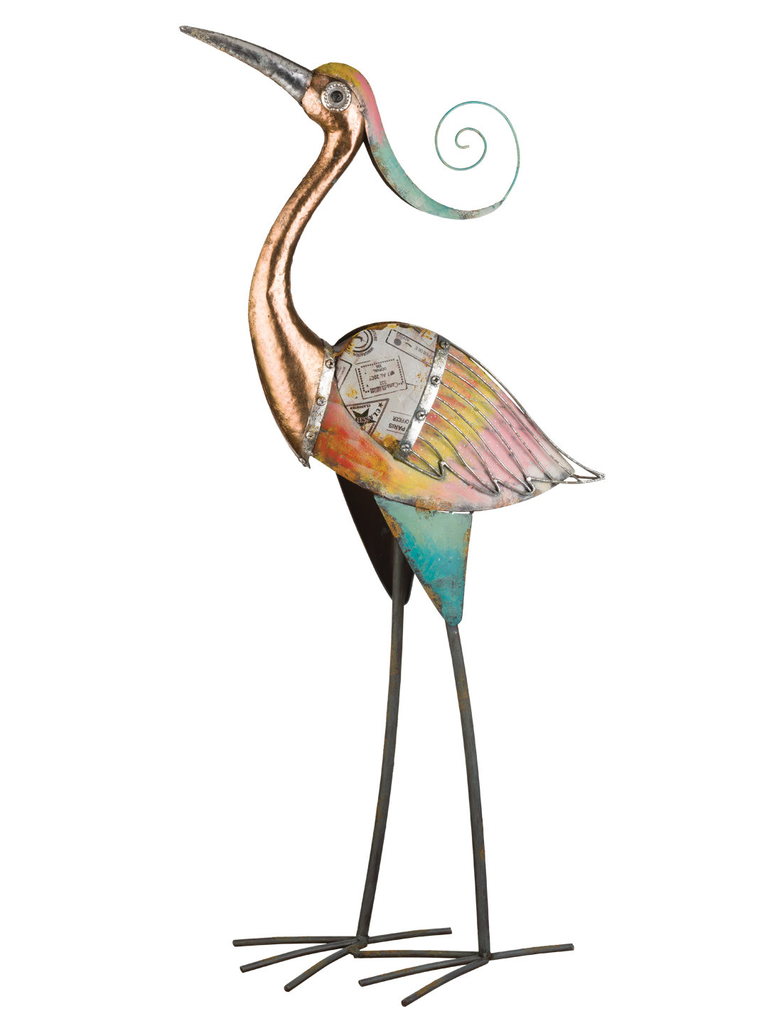 Regal Art Gift Nuts And Bolts Heron Looking Up Metal Statue Regal Art Gift Nuts And Bolts Heron