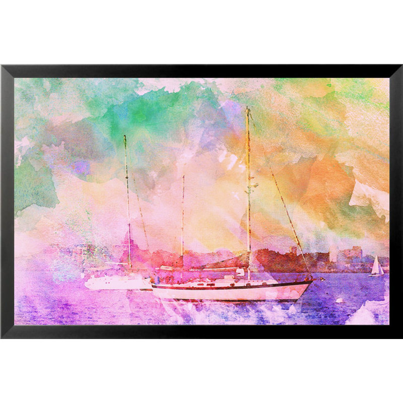 Boats II by Brandi Fitzgerald - Print - Rainbow Tie-Dye Wall art