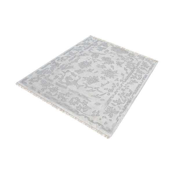 Charlton Home Square Kinkade Abstract Hand Knotted Wool Silver