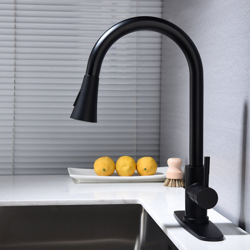 Demana Pull Out Single Handle Kitchen Faucet Wayfair