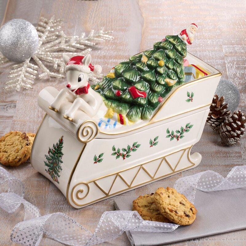 Christmas Tree Rudolph 50 qt. Cookie Jar