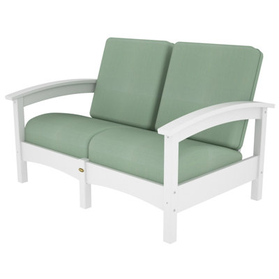 Trex Outdoor Rockport Club Deep Seating Sofa with Cushions Colour: Classic White / Spa