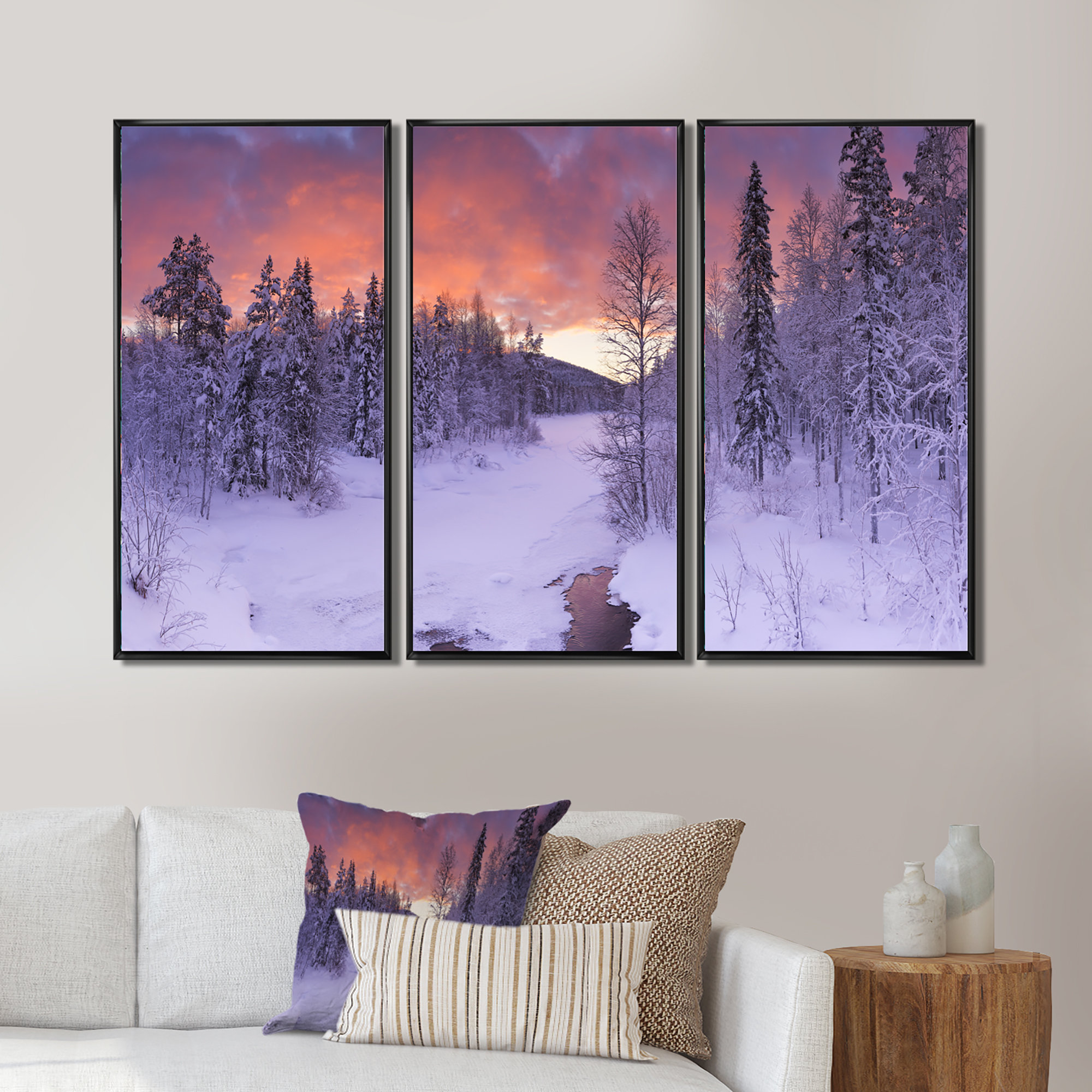 Millwood Pines Finnish Lapland Trees In Winter - 3 Piece on | Wayfair