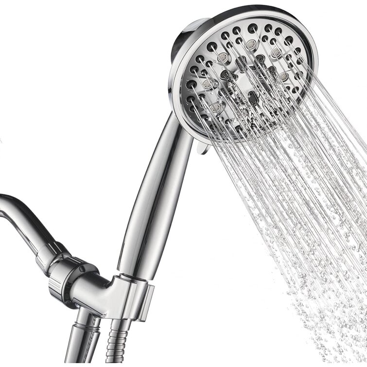 High Pressure Handheld Shower Head Briout 5-Settings Powerful Water Spray Shower Head against Low Pressure Water Flow with Stainless Hose and Adjustable Moun 