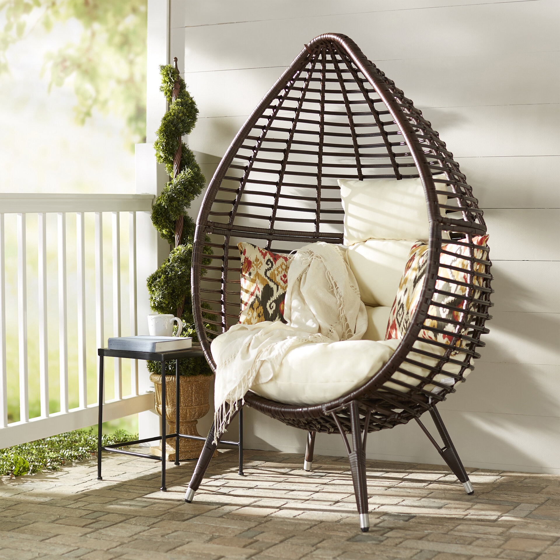 Langley Street Teardrop Patio Chair With Cushions Reviews Wayfair