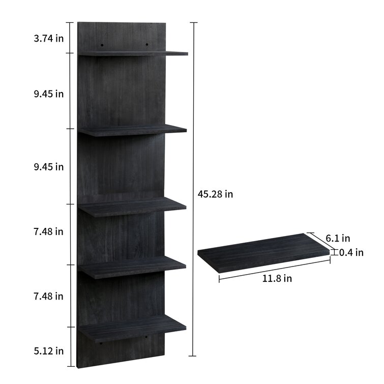 Floating Shelves  White Black Wall Mount Cube Storage Display Shelves Set Of 3