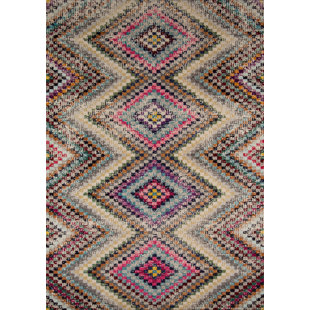 Modern Contemporary Stain Resistant Rug Allmodern Denissa Pink Cream Area Rug