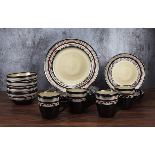Lorren Home Trends 16 Piece Glazed Dinnerware Set Service For 4 Reviews Wayfair
