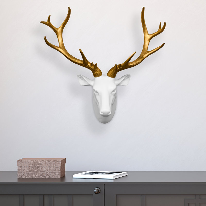 Happy Larry Mule Deer Gold Antler Wall Decor Reviews Wayfair Co Uk
