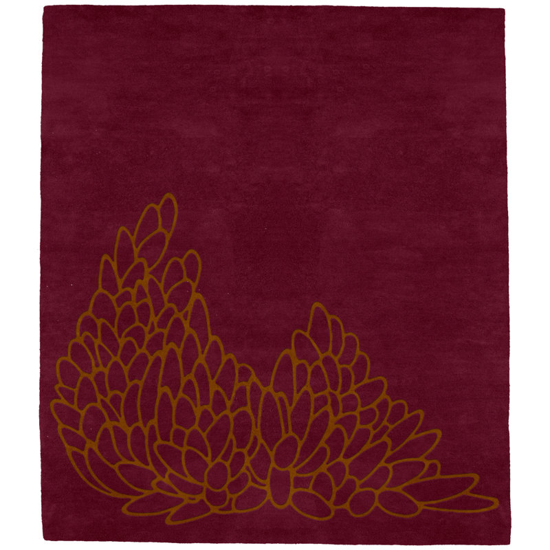 Modern Rugs Leaves Coal A Hand Tufted Wool Brown Area Rug Wayfair