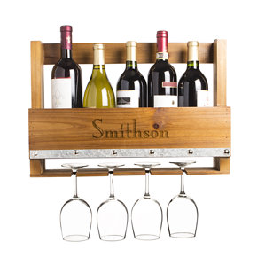 Personalized Rustic 5 Bottle Wall Moun..