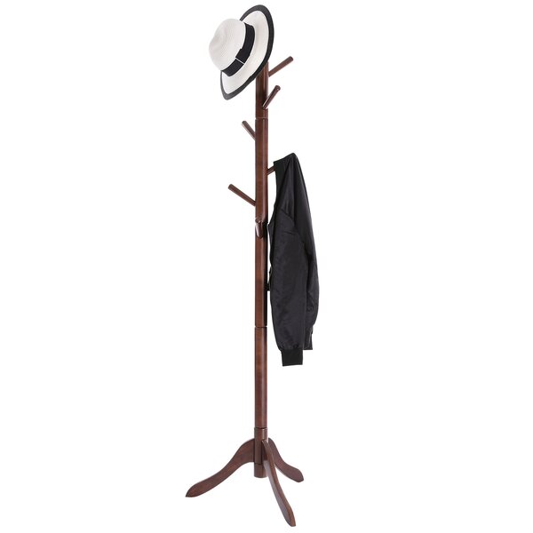 Ebern Designs Coat Rack Free Standing With 8 Hooks, 1.6 Inch Thick Pole 