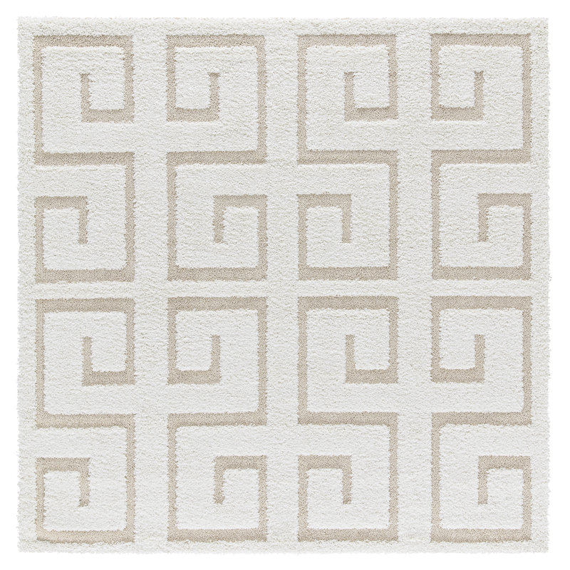 Brayden Studio Artz Rectangle White/Beige Area Rug Wayfair