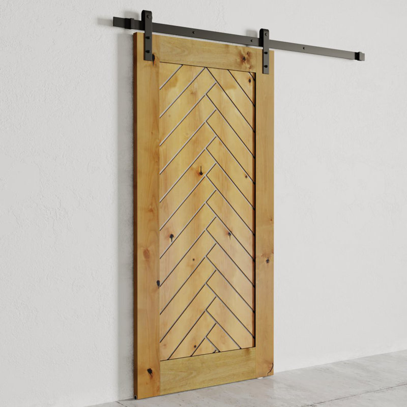 Urban Woodcraft Paneled Wood Finish Nuvo Barn Door with ... (800 x 800 Pixel)