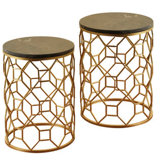 Poe 2 Piece End Table Set by World Menagerie