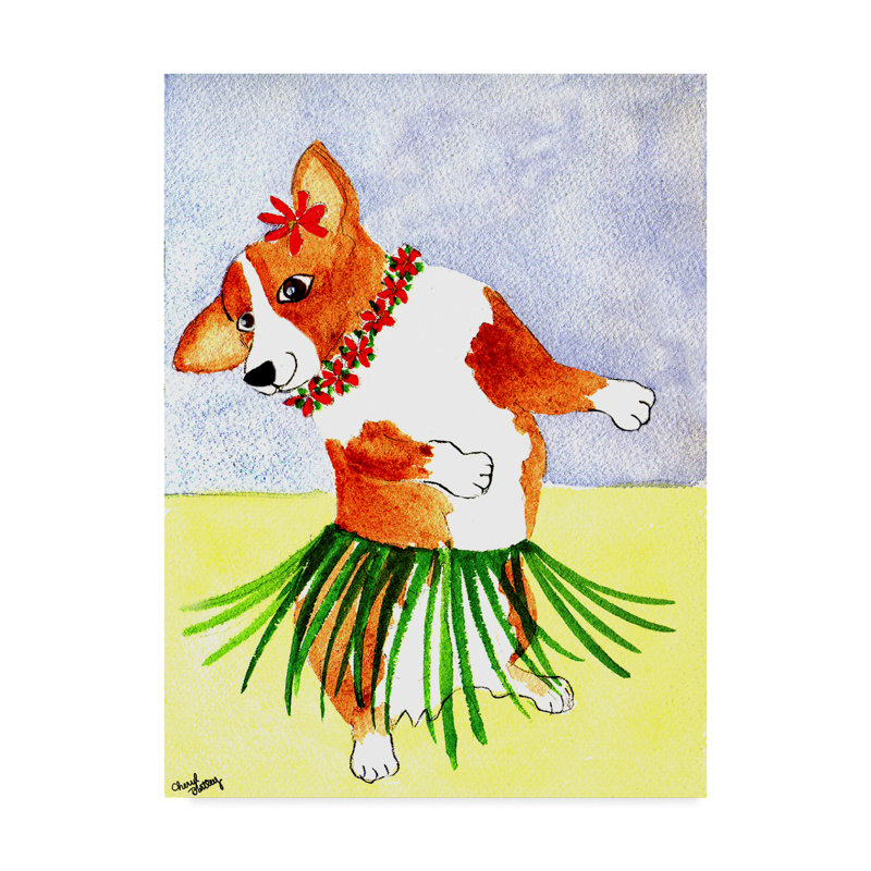 Winston Porter Hola Dog Dance Acrylic Painting Print On Wrapped