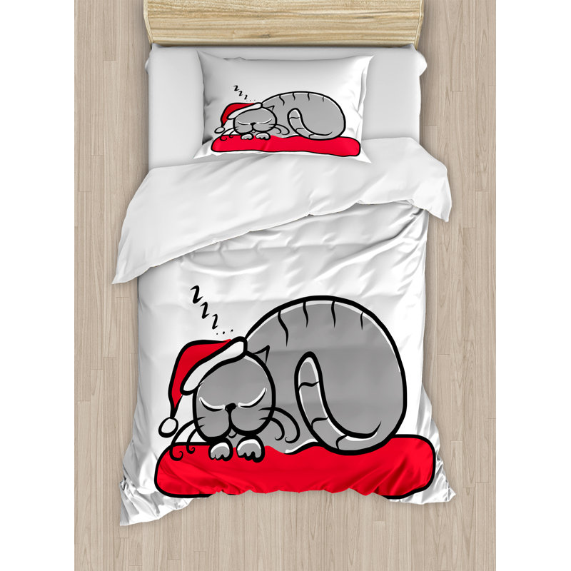 The Holiday Aisle Christmas Cat With Santa Hat Whiskers On Pillow