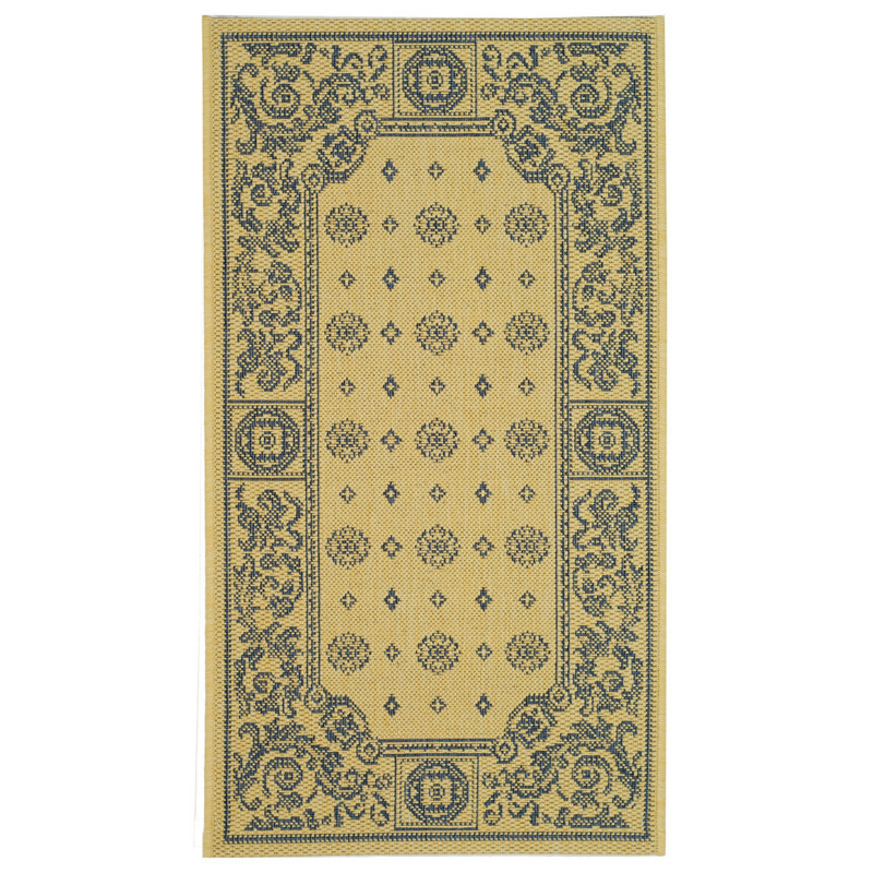 Astoria Grand Carsen Natural Blue Indoor Outdoor Area Rug Reviews Wayfair