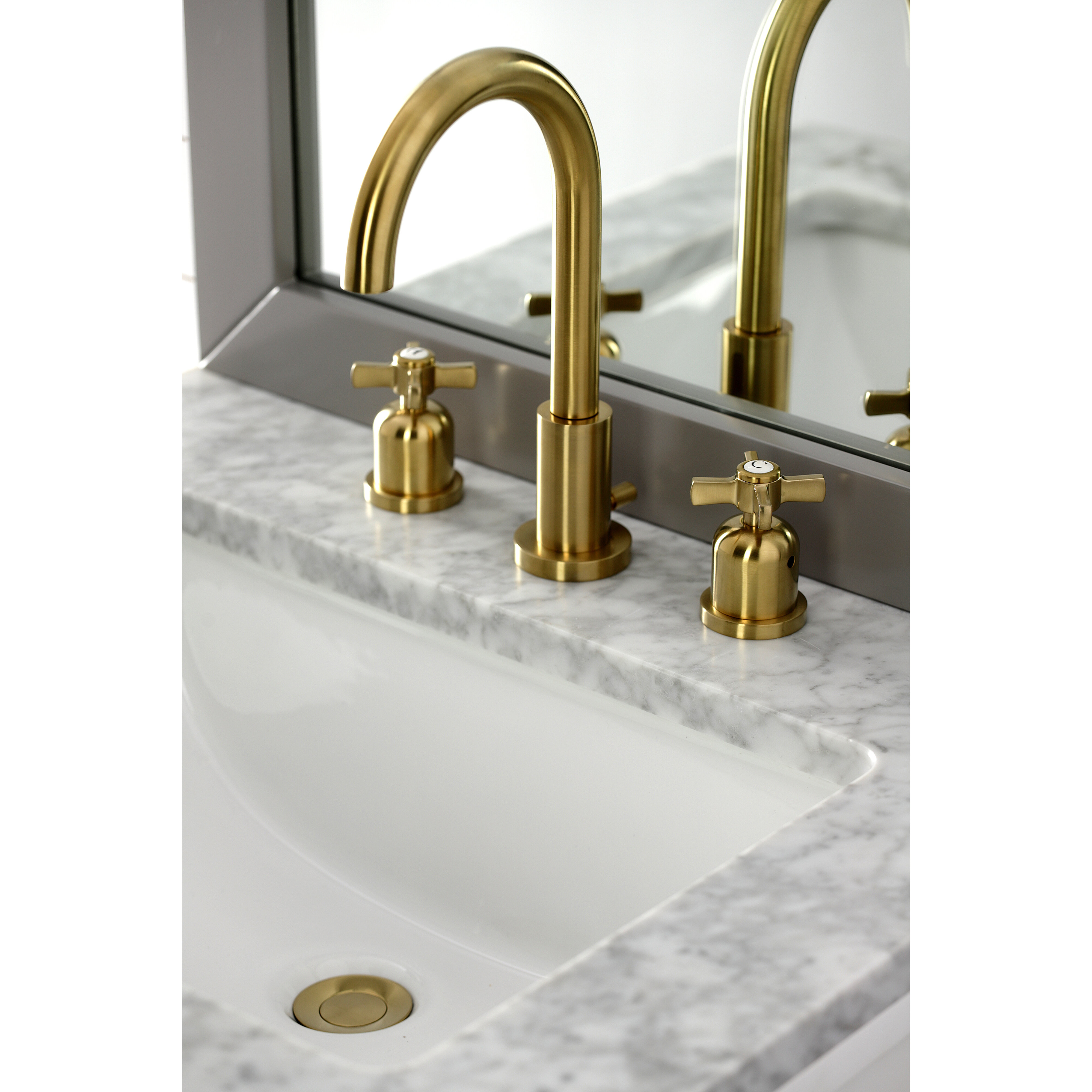 Kingston Brass Millennium Widespread Bathroom Faucet With Drain   Millennium Widespread Bathroom Faucet With Drain Assembly 