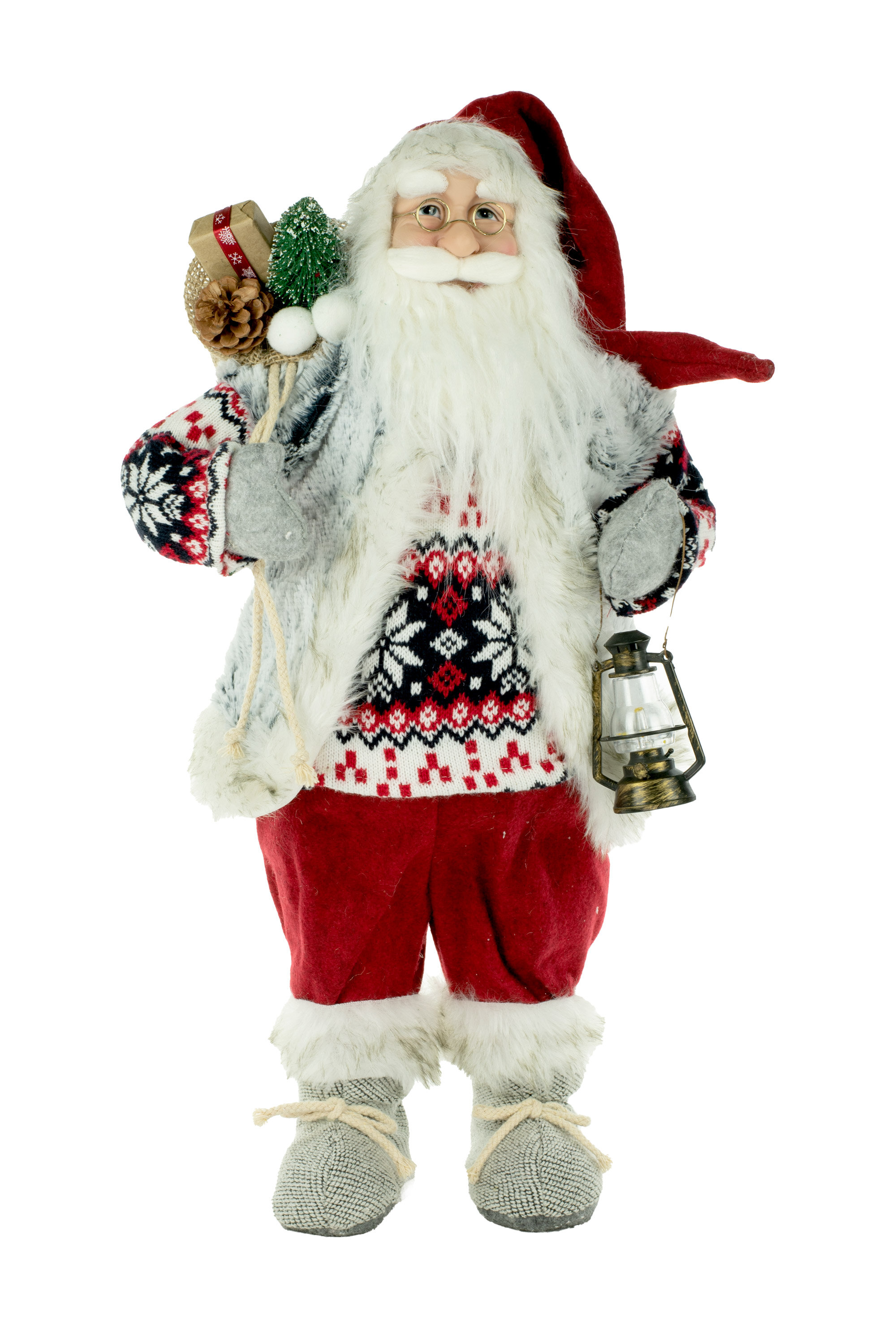 The Holiday Aisle Fabric Standing Festive Santa Claus With Christmas Sweater Wayfair