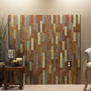 5.9" x 23.6" Peel and Stick Faux Brick in Metallic