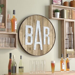 bar wall decor with lights