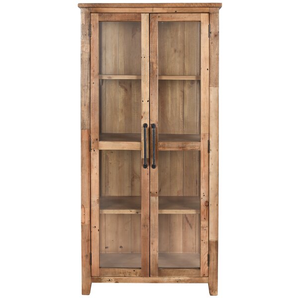 Rustic Reclaimed Wood Display Bookcase  China Cabinet with 3 Compartments and 6 Doors