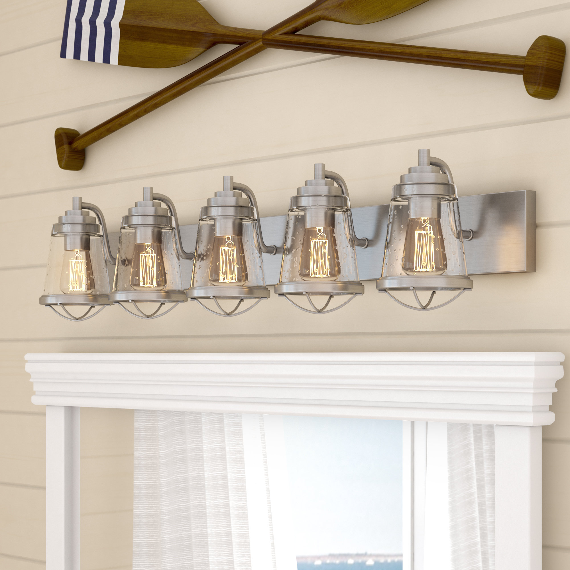 Beachcrest Home Camron 5 Light Dimmable Vanity Light Reviews Wayfair