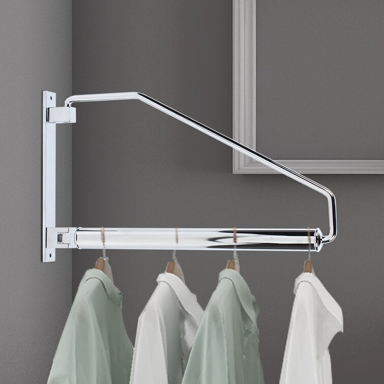 Drying Hanger Holder Wall Mounted Clothes Laundry Storage System Arm White NEW 