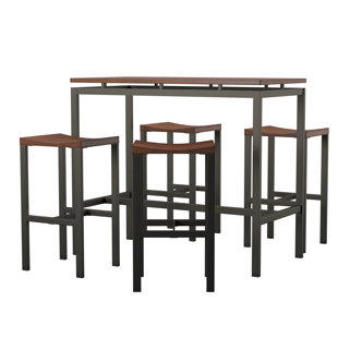 mid century modern pub table set