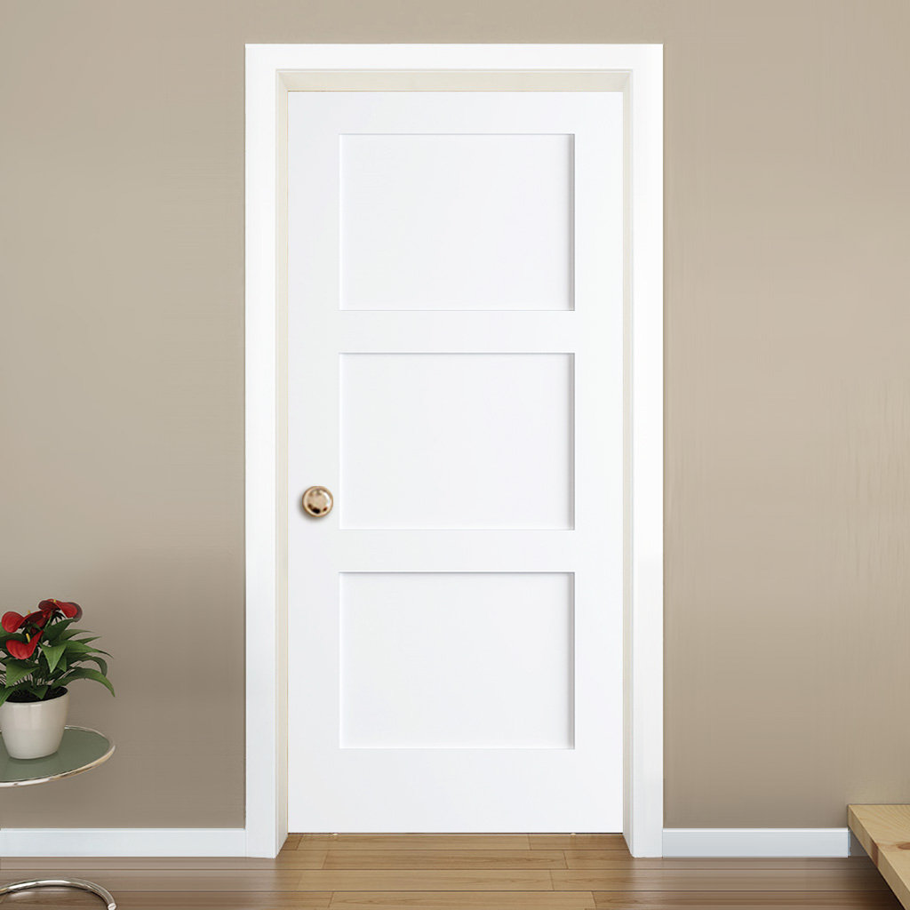 Kiby Paneled Solid Manufactured Wood Primed Shaker Standard Door Kiby Paneled Solid Manufactured Wood Primed Shaker Standard Door Reviews Wayfair