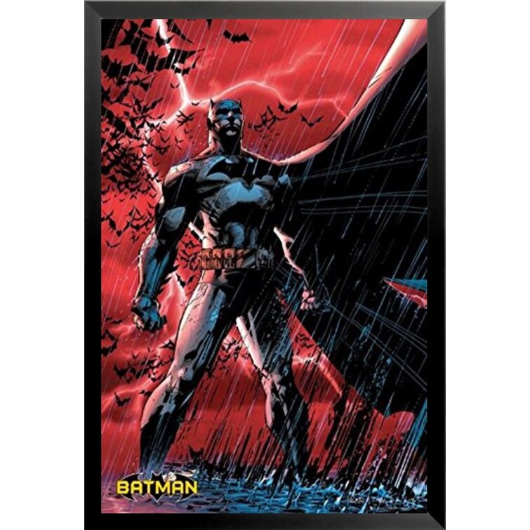 Buy Art For Less Batman The Dark Knight Red Rain Comic - DC Comics Red  Storm Animation - Picture Frame Advertisements | Wayfair