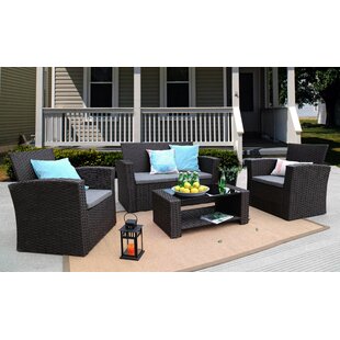 Edward 4 Piece Sofa Seating Group with Cushions